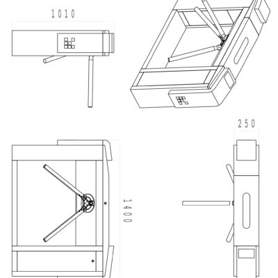 Tripod Security Turnstile Gate Mt156 Schemat