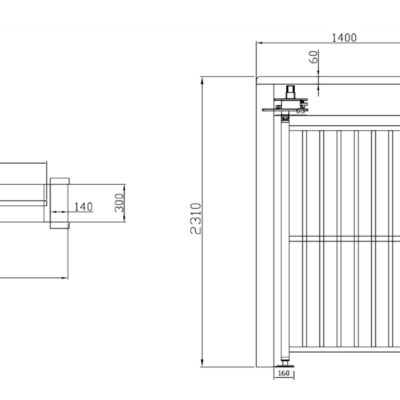 Full Height Swing Gate Me433 Diagram
